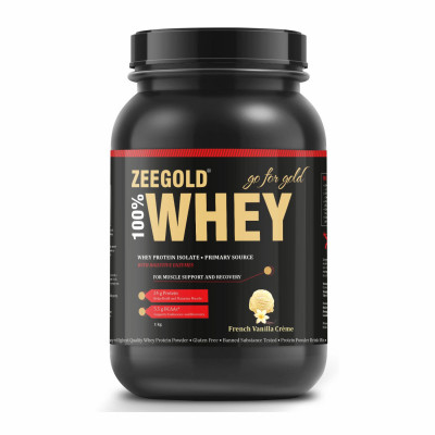 ZEEGOLD 100% Whey Protein Isolate Powder French Vanilla Creme Flavour