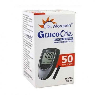 Dr. Morepen Gluco One Glucose Monitoring System, Glucometer with 50 Strips